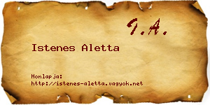 Istenes Aletta névjegykártya